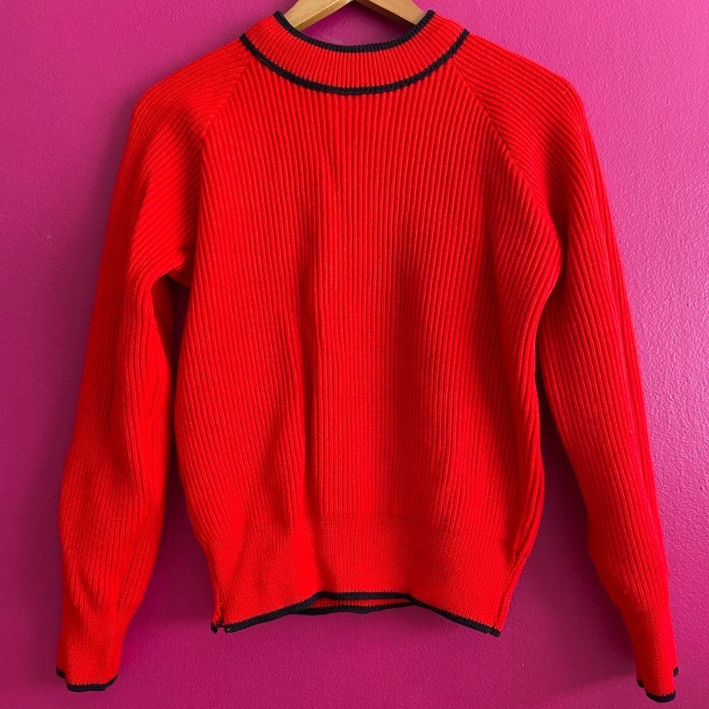 Red Mock Turtleneck Sweater